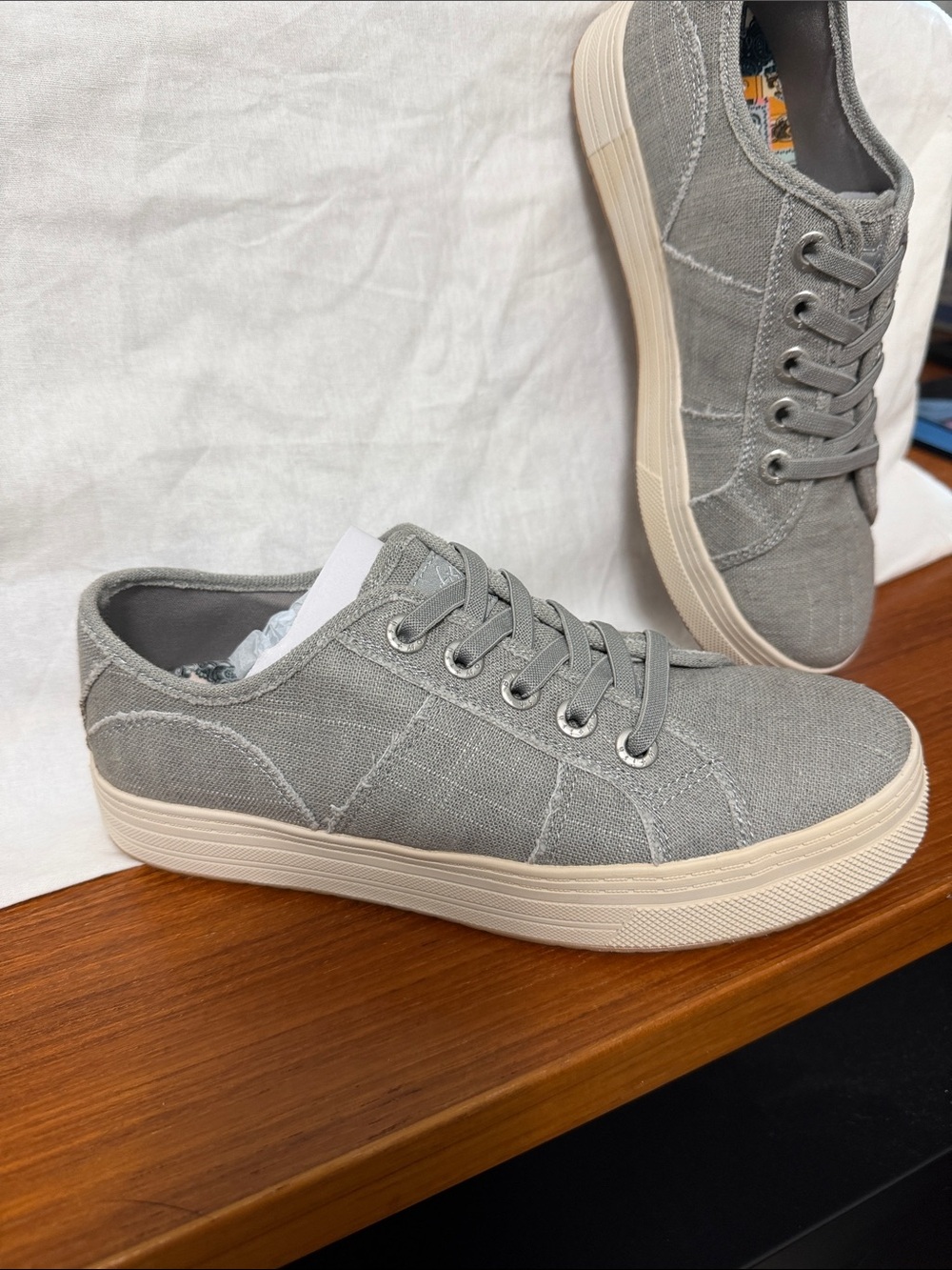 Blowfish Malibu Women's Gray Canvas Lace-Up Sneakers - Picture 2 of 5